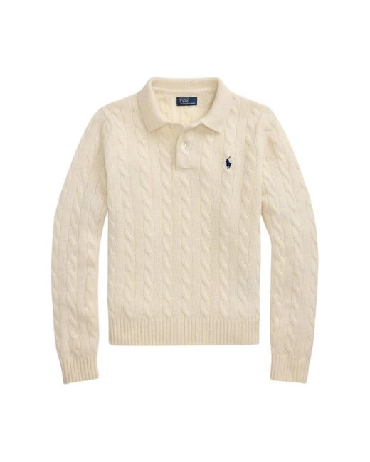 Polo Ralph Lauren White V-Neck Knitwear