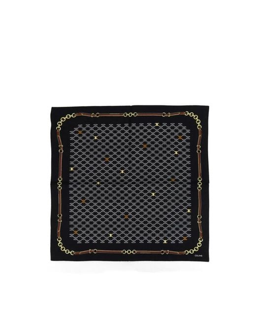 Céline Black Silk Scarves