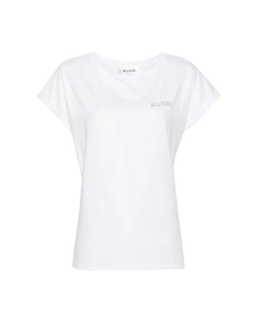 Blugirl Blumarine White Optisches weiß `moda` t-shirt