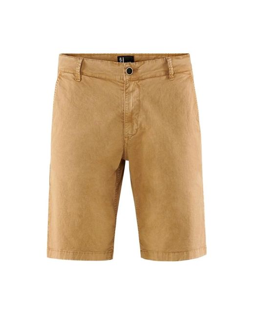 Bomboogie Korte Broeken ,Katoen Cotton Gabardine Chino Shorts in het Natural voor heren
