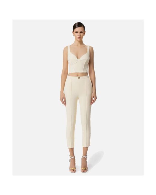 Elisabetta Franchi White Sleeveless Tops