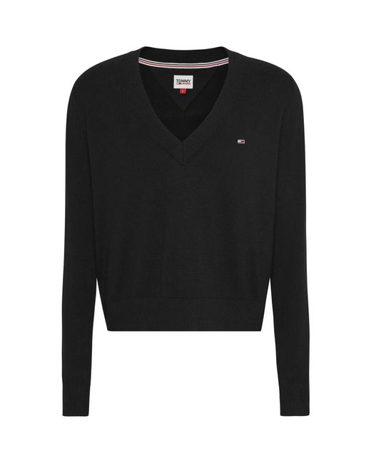 Tommy Hilfiger Black V-Neck Knitwear