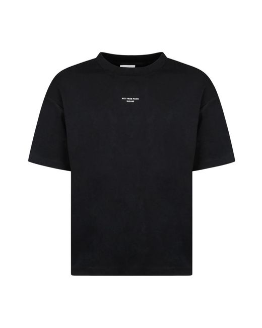 T-shirt nera con slogan classico di Drole de Monsieur in Black da Uomo