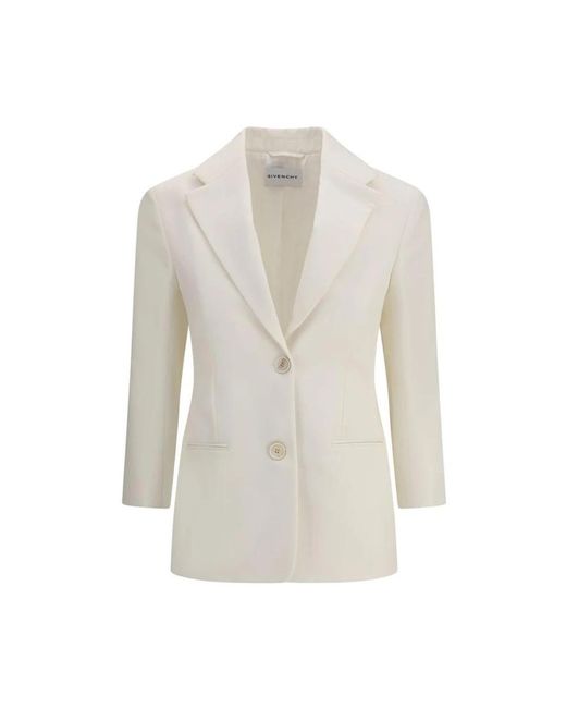 Givenchy White Wollblazer Mit Reverskragen