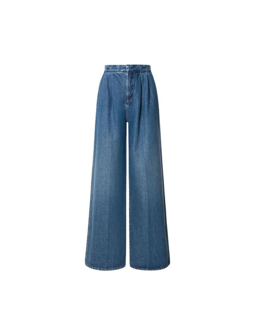 Alberta Ferretti Blue Wide Jeans