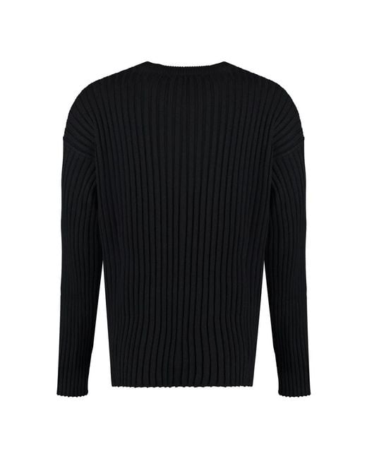 Versace Black Round-Neck Knitwear for men