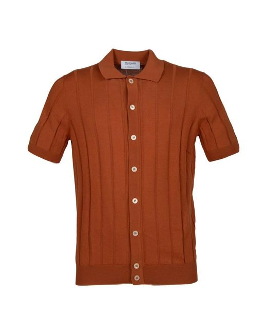 Gran Sasso Brown Short Sleeve Shirts for men