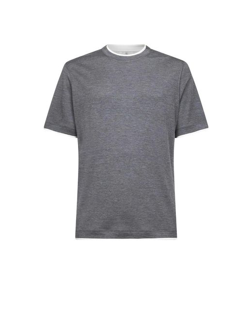 T-Shirts di Brunello Cucinelli in Gray da Uomo
