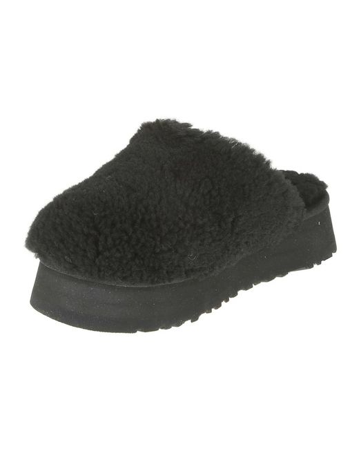 Ugg Black Maxi curly platform pantoffeln