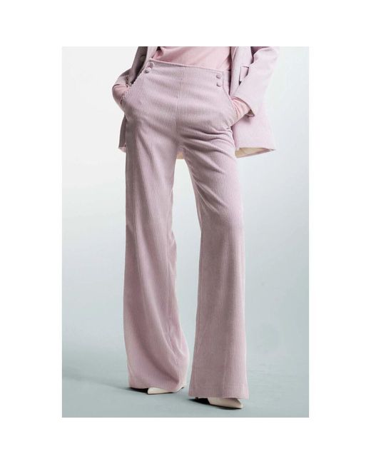 Kocca Purple Ausgestellte cordhose mit taillenbund