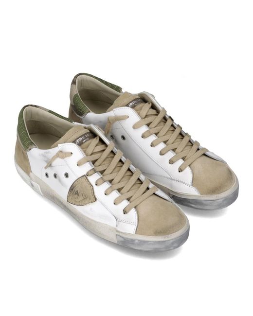 Philippe Model Schoenen ,Veelkleurig ,Katoen Sneakers Prsx Tennis in het White voor heren