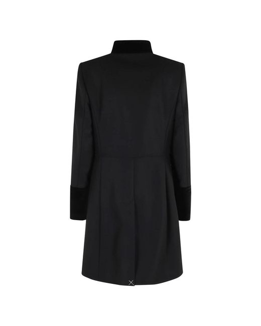 Fay Jassen ,Zwart ,Fluwelen Kraag Jas Zwart Lange Mouw in het Black
