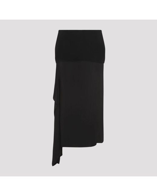 Jil Sander Rokken ,Zwart ,Wol Asymmetrische Rok in het Black