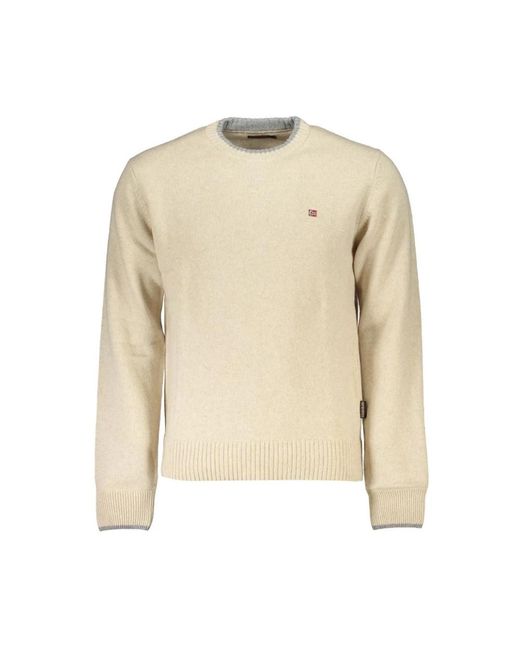 Napapijri Natural Round-Neck Knitwear for men