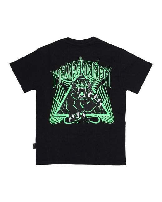 Propaganda Schwarzes Triangle Panther Tee Kurzarm in Black für Herren