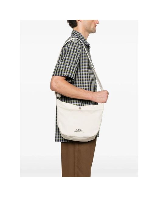 A.P.C. Tassen ,Wit ,Katoen Journal Small Satchel in het White voor heren