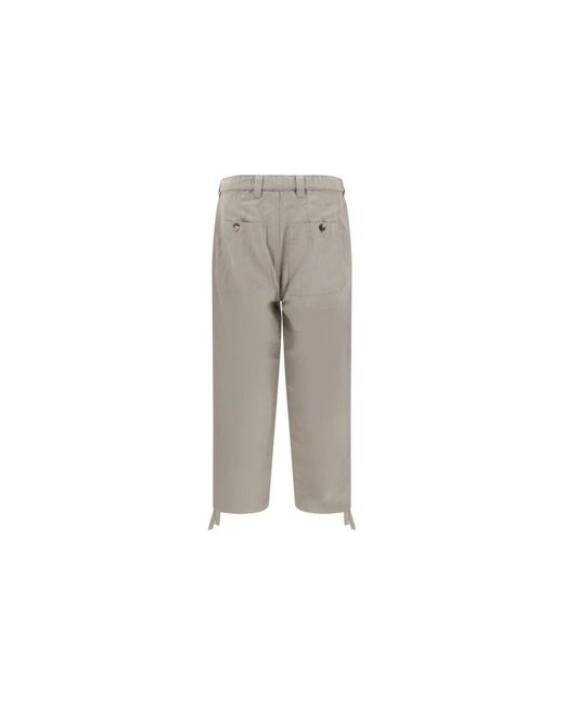 Brunello Cucinelli Verstellbare Leinenhose Mit Mehreren Taschen in Gray für Herren