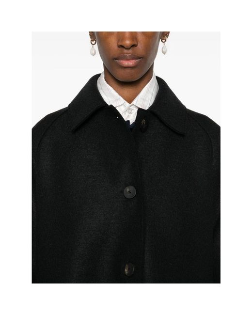 Harris Wharf London Black Single-Breasted Coats