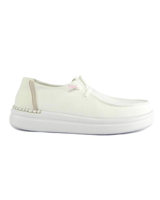 HeyDude White Laced Shoes