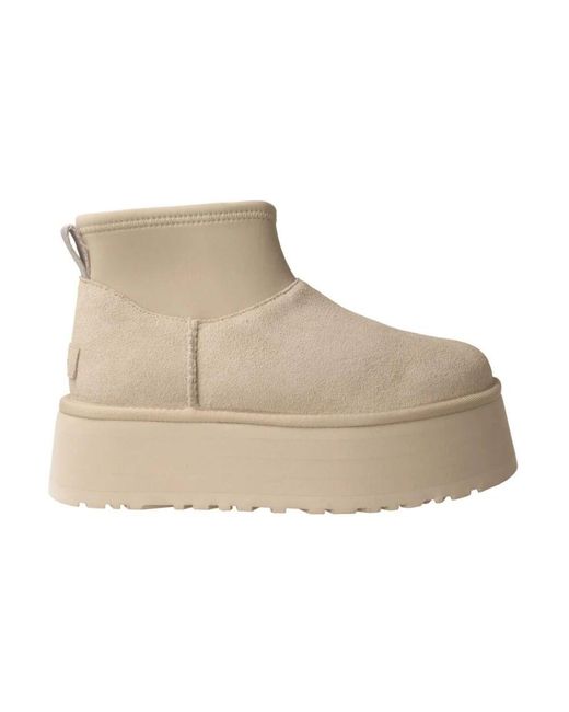 Ugg Natural Weiße puffer mini stiefel für frauen