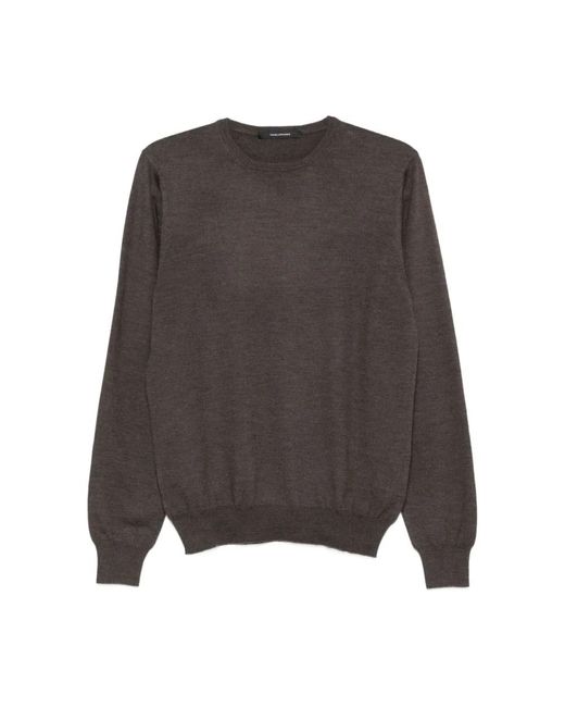 Tagliatore Wollen Trui Met Ronde Hals in het Gray voor heren