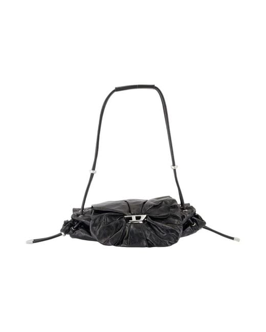 DIESEL Black Scrunch-D Small Shoulder Bag