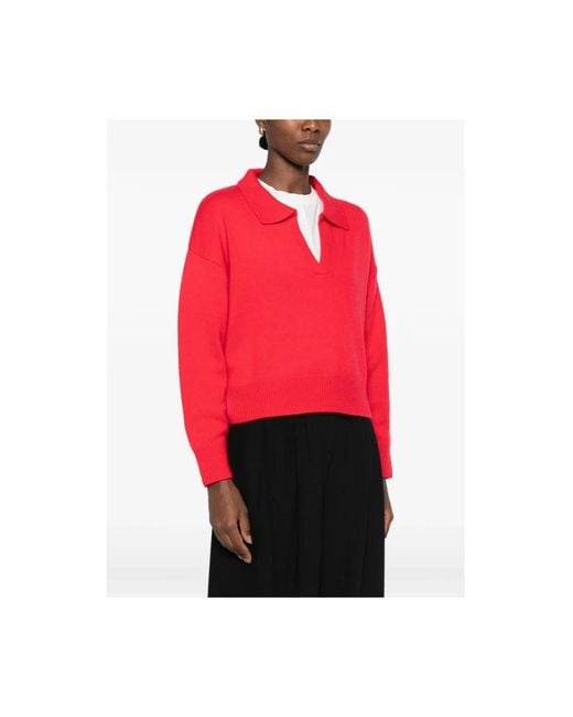 Soft Goat Red Cashmere Knitwear