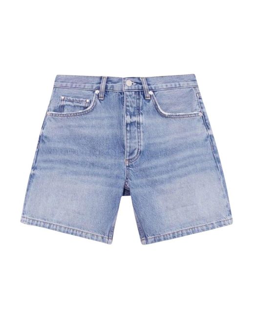 Anine Bing Blue Denim Shorts