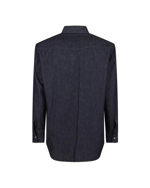 DSquared² Logo Patch Denim Shirt in het Blue voor heren