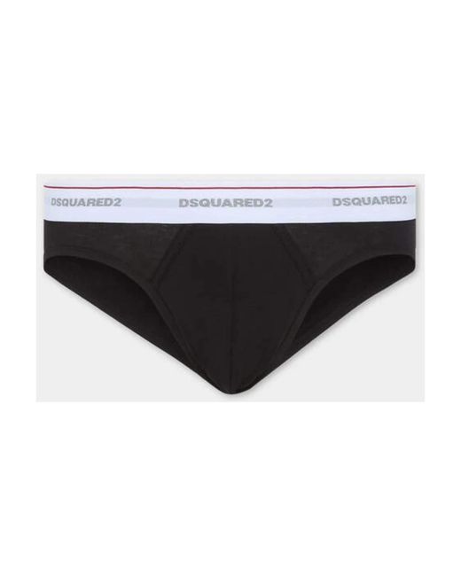 DSquared² Ondergoed ,Zwart ,Katoen 3-Pack Katoen Stretch Briefs in het Black voor heren