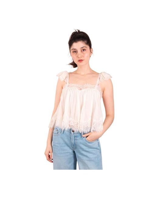 LoveShackFancy Blue Sleeveless Tops