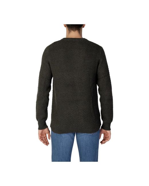 SELECTED Black Round-Neck Knitwear for men