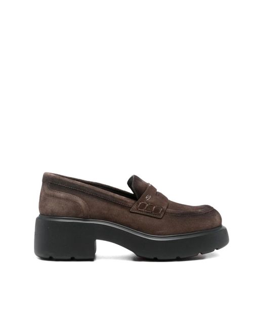 Santoni Black Loafers