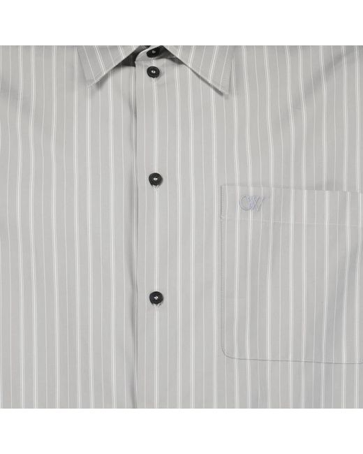 Off-White c/o Virgil Abloh Gestreiftes klassisches hemd in Gray für Herren