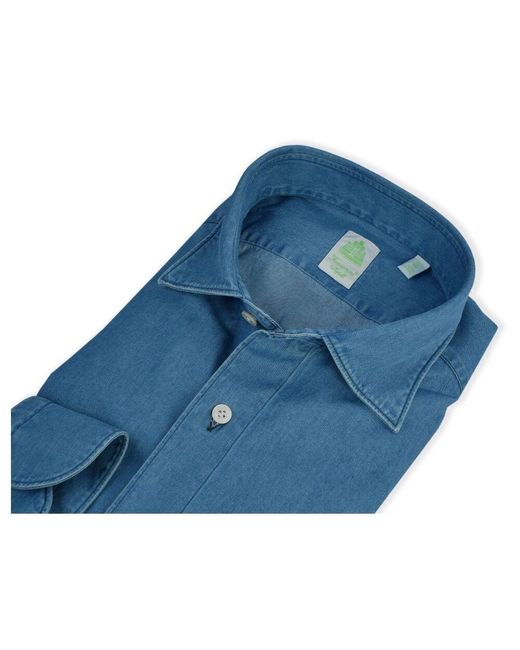Finamore 1925 Gaeta denim hemd in Blue für Herren