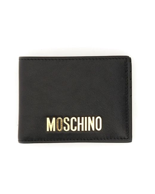 Moschino Accessoires ,Zwart ,Leer Stijlvolle Portemonnee in het Black voor heren