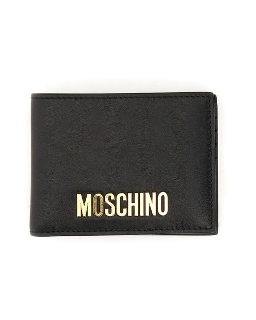 Moschino Accessoires ,Zwart ,Leer Stijlvolle Portemonnee in het Black voor heren
