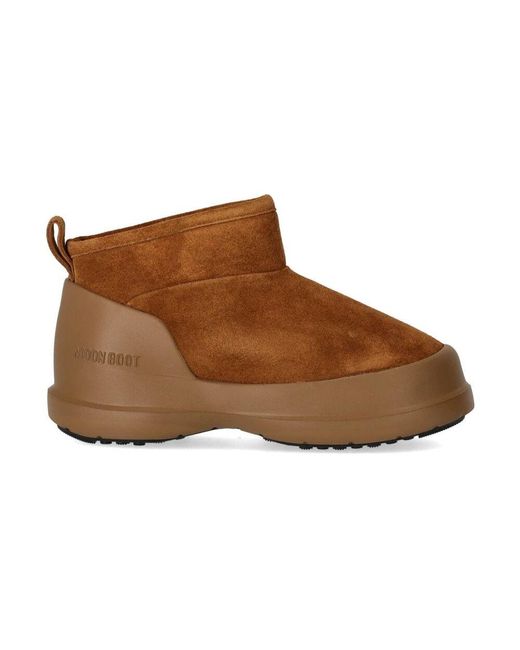 Moon Boot Brown Luna Low Cognac Wildleder Stiefelette