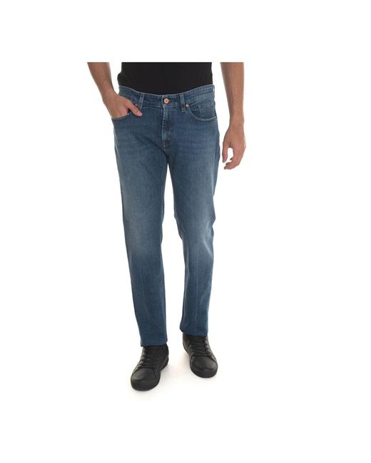 Jeans in denim con chiusura lampo di Jeckerson in Blue da Uomo