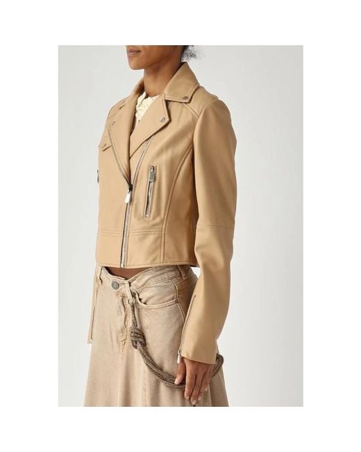 Leather Jackets Pinko de color Natural