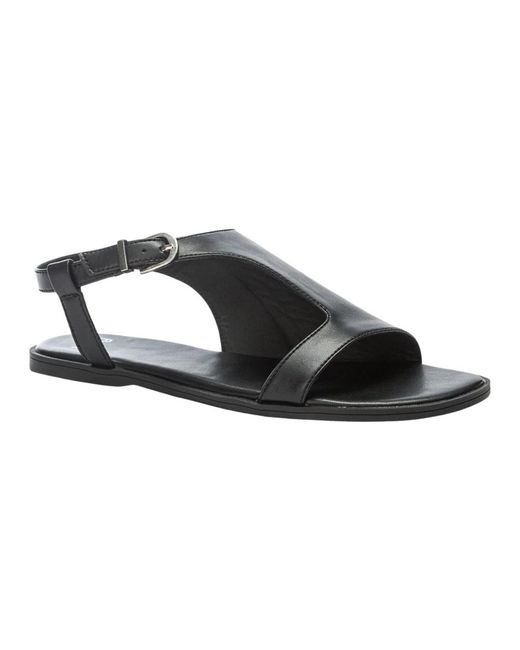 Betsy Black Flat Sandals