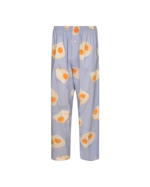 Moschino Blue Straight Trousers for men