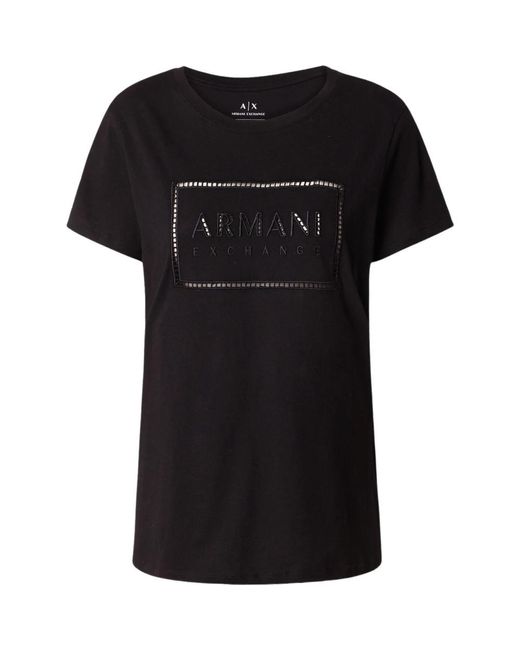 Camiseta negra slim fit de algodón Armani Exchange de color Black