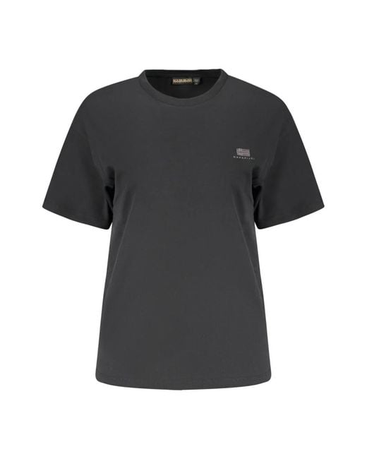 Napapijri Tops ,Zwart ,Katoen Nina T-Shirt Met Korte Mouwen in het Black