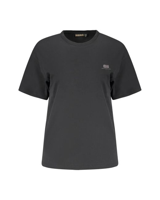 Napapijri Tops ,Zwart ,Katoen Nina T-Shirt Met Korte Mouwen in het Black