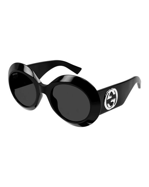 Gucci Black GG1647S Thick Rim Round Sunglasses