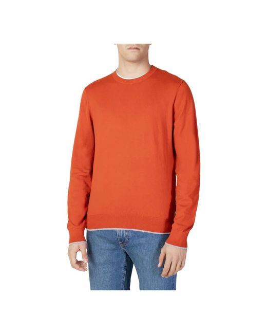 Armani Exchange Orange Round-Neck Knitwear for men
