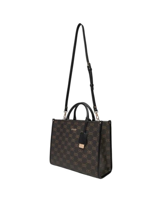 Liu Jo Black Media Shopping Tasche Mit Reißverschluss