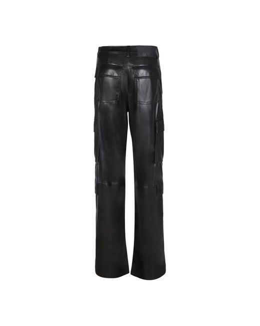 MSGM Gray Leather Trousers