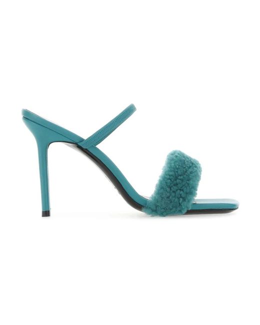 Muli ada in pelle turchese di By Far in Blue